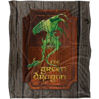 Lord of the Rings The Blanket, 152x127 cm Green Dragon Inn Sign Silky Touch Super Soft Throw Blanket in White
