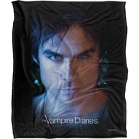 Vampire Diaries Damon Eyes Officially Licensed Silky Touch Super Soft Throw Blanket 152x127 cm in White