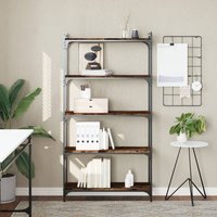 Berkfield Home Bookcase 5-Tier Smoked Oak 80x30x154 cm Engineered Wood in Brown | Size: 80 x 30 x 154 cm