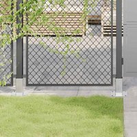 Berkfield Home Post Bases Square 4 pcs Silver 61x61 mm Galvanised Steel