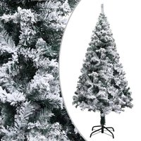 Berkfield Home Artificial Christmas Tree with Flocked Snow Green 150 cm PVC