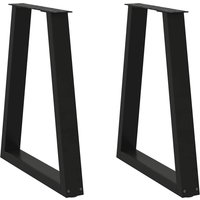 Berkfield Home Coffee Table Legs V-Shape 2 pcs Black 50x(72-73) cm Steel