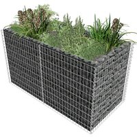 Berkfield Home Gabion Raised Bed Steel 180x90x100 cm Silver | Size: 180 x 90 x 100 cm