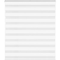 Berkfield Home Zebra Blind White 130x100 cm Fabric Width 125.9 cm Polyester