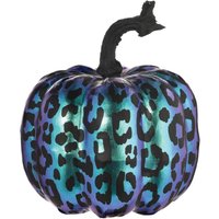 Irridescent Purple & Fabric Pumpkin Decoration