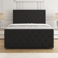 Maya Divan Bed Set Plush Velvet 24" Headboard & Mattress No Drawers King