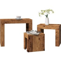 Berkfield Home Nesting Coffee Tables 3 pcs Old Wood Engineered Wood in Brown
