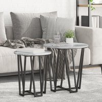 Berkfield Home Side Table 2 pcs Gray Sonoma Engineered Wood & Metal in Grey