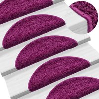 Berkfield Home Carpet Stair Treads 15 pcs Violet 56x17x3 cm in Purple | Size: Medium