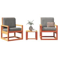 Berkfield Home 3 Piece Garden Lounge Set Wax Brown Solid Wood Pine