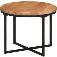 Berkfield Home Coffee Table 45x45x35 cm Solid Wood Acacia & Iron in Brown | Size: 45 x 45 x 35 cm