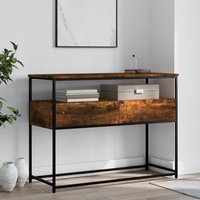 Berkfield Home Console Table Smoked Oak 100x40x75 cm Engineered Wood in Brown | Size: 100 x 40 x 75 cm