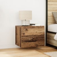 Berkfield Home Bedside Cabinets with LED Lights 2 pcs Wall-Mounted Old Wood in Brown