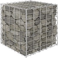 Berkfield Home Cube Gabion Raised Bed Steel Wire 50x50x50 cm in Silver | Size: 50 x 50 x 50 cm