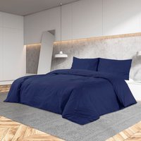 Berkfield Home Duvet Cover Set Navy Blue 200x200 cm Cotton