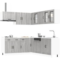 Berkfield Home 11 Piece Kitchen Cabinet Set Lucca Grey Sonoma Engineered Wood