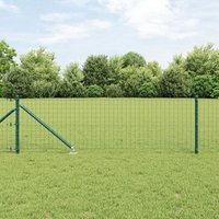 Berkfield Home Fence Posts with Spike 26 pcs √ò32 mm 120 cm Galvanised Steel in Green