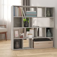 Berkfield Home Book Cabinet/Room Divider Concrete Grey 105x24x102 cm | Size: 105 x 24 x 102 cm