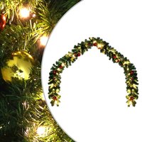 Christmas Garland Decorated Baubles & LED Lights 10 m