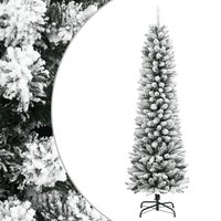 Artificial Slim Christmas Tree Flocked Snow 180 cm PVC&PE