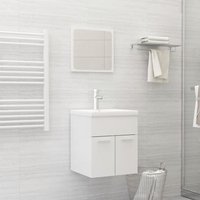 Berkfield Home Bathroom Furniture Set High Gloss White Engineered Wood