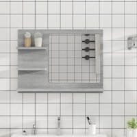 Berkfield Home Bathroom Mirror Grey Sonoma 60x10.5x45 cm Engineered Wood