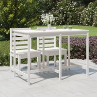 Berkfield Home Garden Table White 159.5x82.5x110 cm Solid Wood Pine
