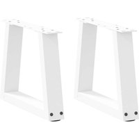 Berkfield Home Dining Table Legs V-Shape 2 pcs White 40x(30-31.3) cm Steel
