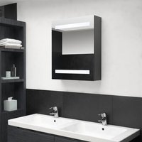 Berkfield Home LED Bathroom Mirror Cabinet Grey 50x14x60 cm | Size: 50 x 14 x 60 cm