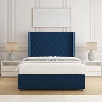 Olivia Plush Velvet Divan Bed Set 54" Headboard & Mattress No Drawers Double