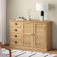 Berkfield Home Sideboard with Drawers VIGO 113x40x75 cm Solid Wood Pine in Brown | Size: 113 x 40 x 75 cm