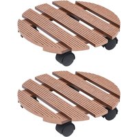 Berkfield Home Plant Trolleys 2 pcs Brown √ò30x7.5 cm WPC | Size: 30x7.5 cm