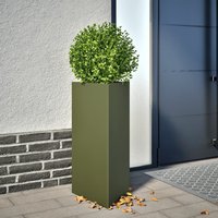 Berkfield Home Garden Planters 2 pcs Olive Green Triangular 40x34.5x70 cm Steel