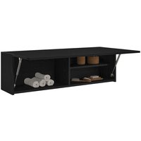 Berkfield Home Bathroom Wall Cabinet Black 100x25x30 cm Engineered Wood | Size: 100 x 25 x 30 cm