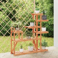 Berkfield Home Flower Stand 110x25x111 cm Solid Wood Fir in Brown | Size: 110 x 25 x 111 cm