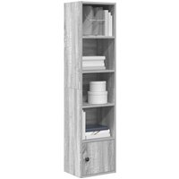 Berkfield Home Bookcase Grey Sonoma 31x24x127 cm Engineered Wood | Size: 31 x 24 x 127 cm