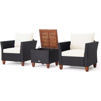Outdoor Wicker Bistro Set Garden Storage Pack
