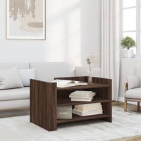 Berkfield Home Coffee Table Brown Oak 80x50x50 cm Engineered Wood | Size: 80 x 50 x 50 cm
