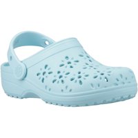 Crocs Girl's Toddler Classic Floral Cut Out Clog in Turquoise | Size: Infant 8