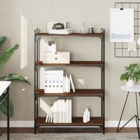 Berkfield Home Bookcase 4-Tier Brown Oak 80x30x120 cm Engineered Wood | Size: 80 x 30 x 120 cm