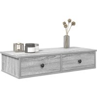 Berkfield Home Wall Shelf with Drawers Grey Sonoma 80x31x17 cm Engineered Wood | Size: 80 x 31 x 17 cm