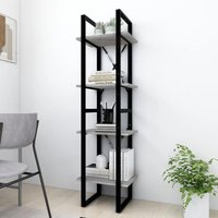 Berkfield Home 4-Tier Book Cabinet Grey Sonoma 40x30x140 cm Engineered Wood | Size: 40 x 30 x 140 cm