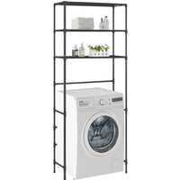 Berkfield Home 3-Tier Storage Rack over Laundry Machine Black 69x28x169 cm | Size: 69 x 28 x 169 cm