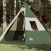 Berkfield Home Camping Tent Tipi 7-Person Green Waterproof