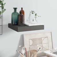 Berkfield Home Floating Wall Shelf High Gloss Grey 23x23.5x3.8 cm MDF