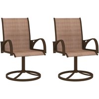 Berkfield Home Garden Swivel Chairs 2 pcs Textilene & Steel Brown