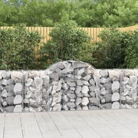 Berkfield Home Arched Gabion Baskets 8 pcs 200x50x80/100 cm Galvanised Iron in Silver