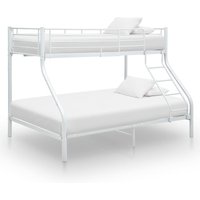Berkfield Home Bunk Bed Frame White Metal 140x200 cm/90x200 cm