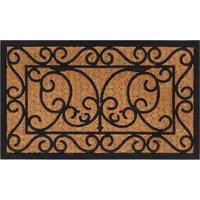 Berkfield Home Door Mat Rectangular 45x75 cm Rubber & Coir in Brown