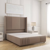Peyton Divan Bed Plush Velvet 54" Headboard & No Mattress No Drawers Super King